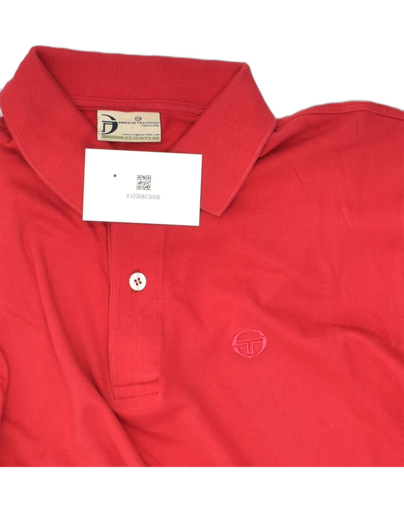 SERGIO TACCHINI Mens Polo Shirt Medium Red Cotton | Vintage Sergio Tacchini | Thrift | Second-Hand Sergio Tacchini | Used Clothing | Messina Hembry 