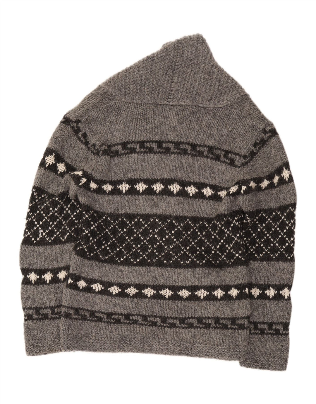 Zara Mens Cardigan Sweater Medium Grey Geometric