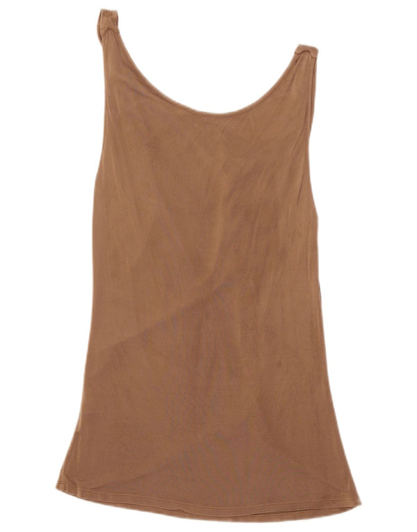 Iceberg Womens Vest Top IT 46 Large Brown Viscose