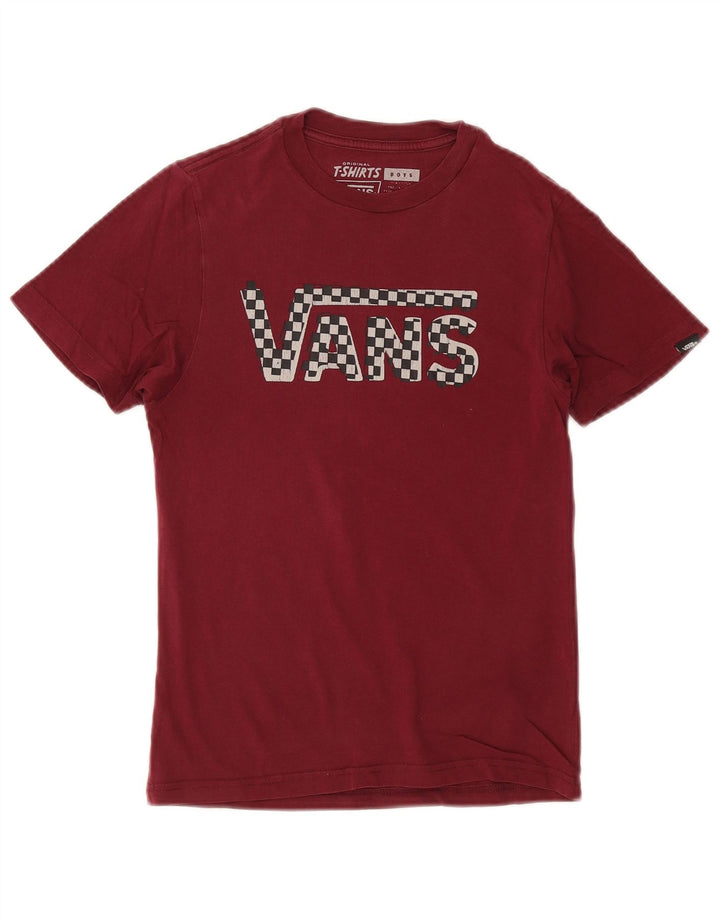 Vans Boys Graphic T-Shirt Top 8-9 Years Small Burgundy