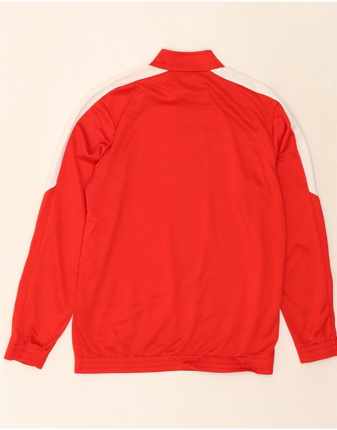 PUMA Boys Zip Neck Pullover Tracksuit Top 15-16 Years Red Colourblock Vintage Puma and Second-Hand Puma from Messina Hembry 