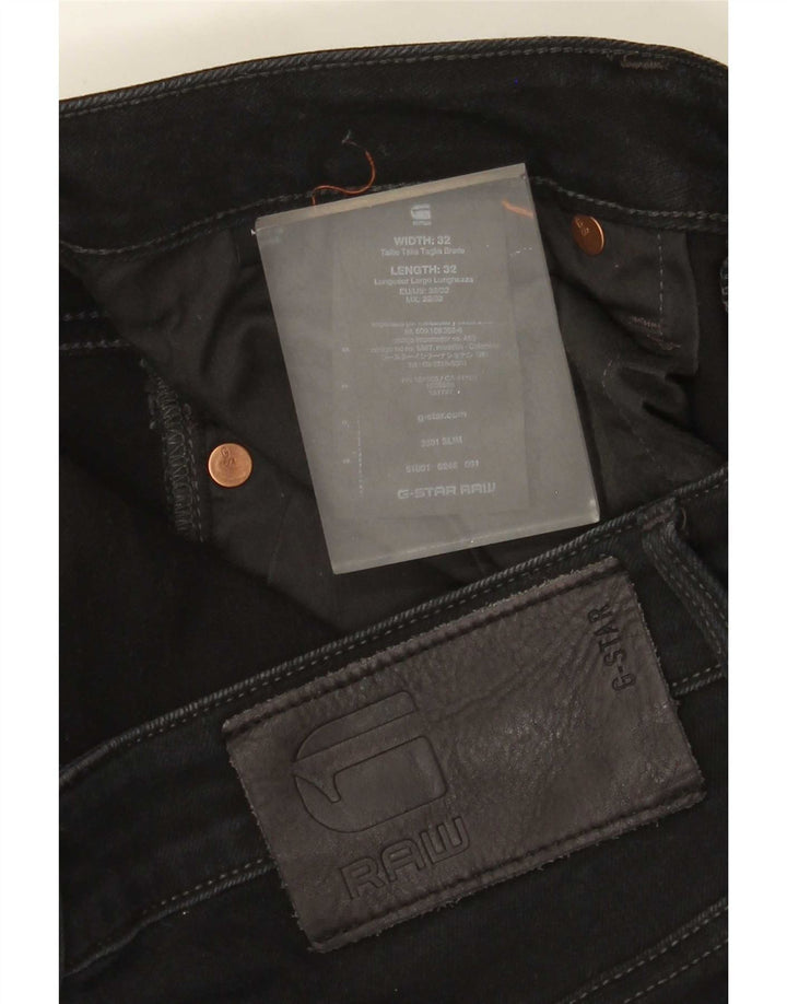 G-Star Mens Slim Jeans W32 L32 Black Cotton