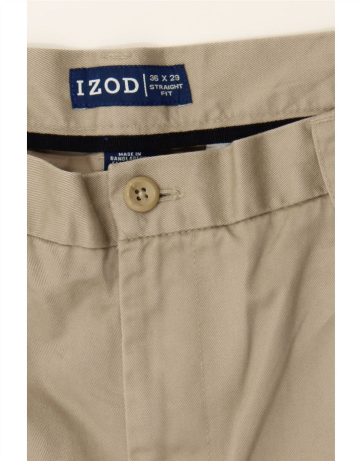 IZOD Mens Straight Chino Trousers W36 L29 Beige Cotton Vintage Izod and Second-Hand Izod from Messina Hembry 