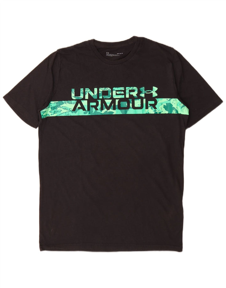 Under Armour Mens Graphic T-Shirt Top Medium Black Cotton