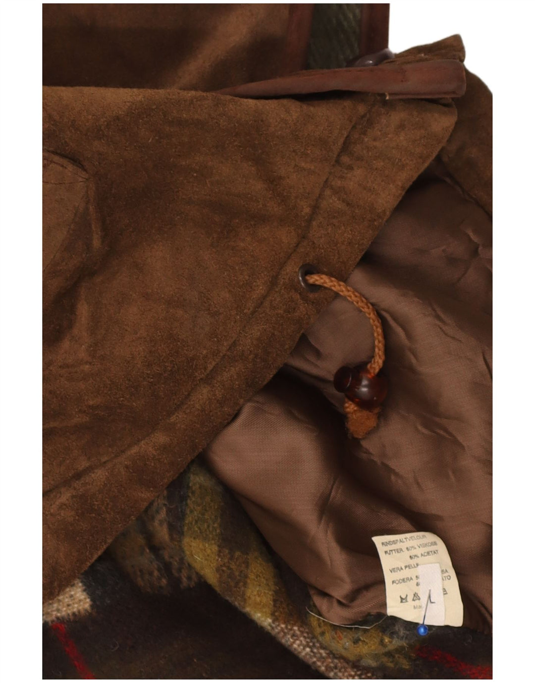Vintage Mens Suede Waistcoat Large Brown Patchwork Leather