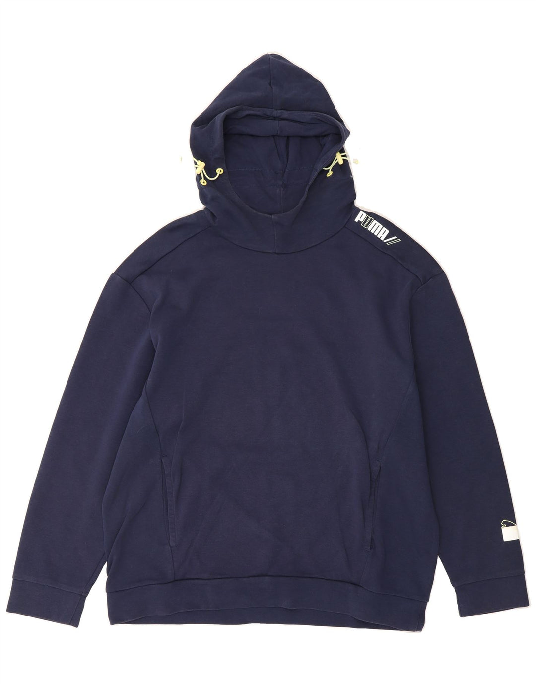 PUMA Mens Graphic Hoodie Jumper XL Navy Blue Vintage Puma and Second-Hand Puma from Messina Hembry 