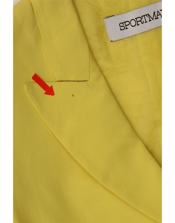 Sportmax Womens Short Sleeve Blazer Jacket UK 10 Small Yellow