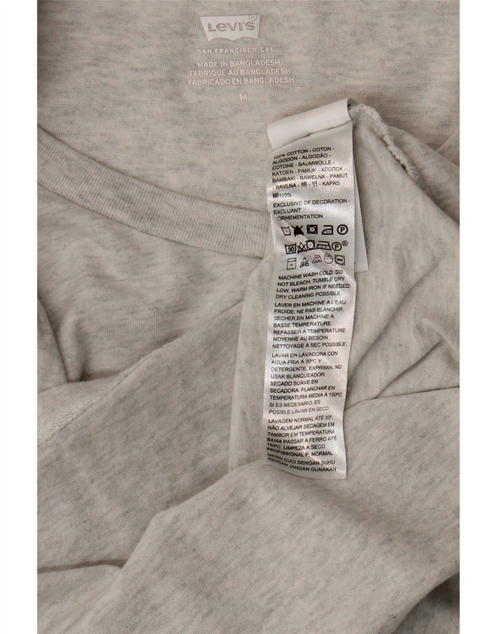 Levi's Womens T-Shirt Top UK 12 Medium Grey Flecked Cotton