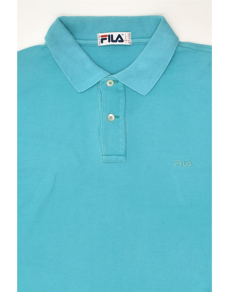 FILA Mens Polo Shirt IT 52 Large Blue Cotton | Vintage Fila | Thrift | Second-Hand Fila | Used Clothing | Messina Hembry 