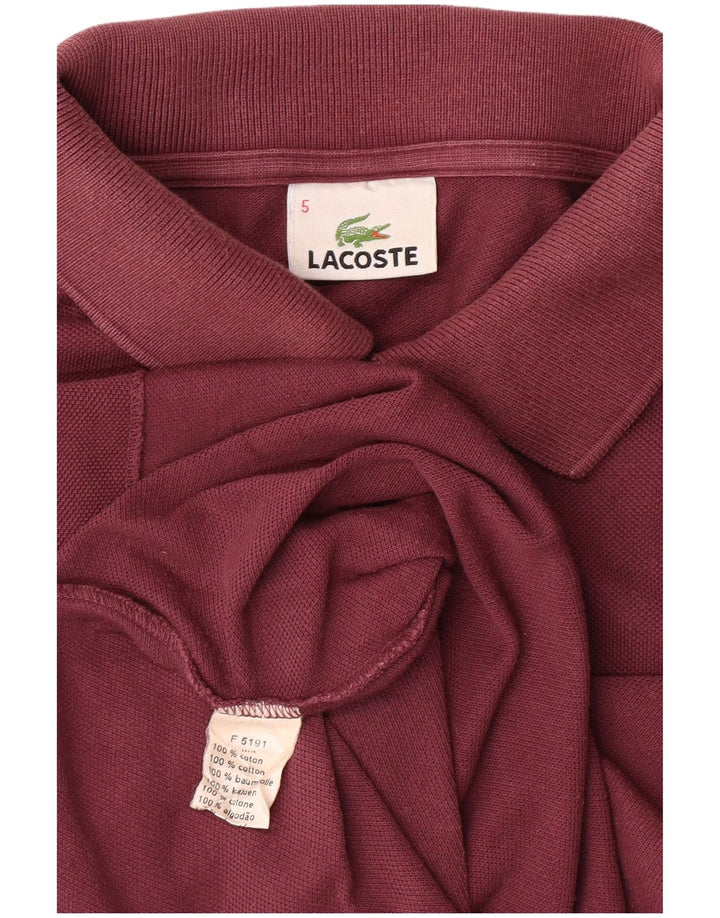 LACOSTE Mens Polo Shirt Size 5 Large Maroon Cotton