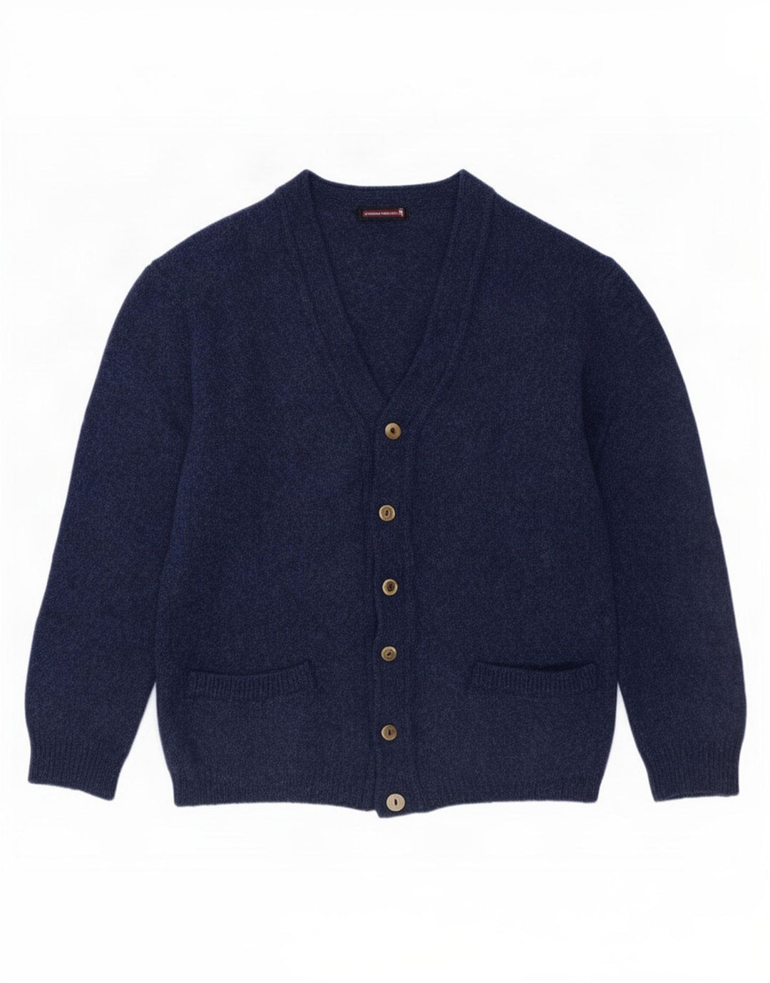 Vintage Mens Cardigan Sweater Medium Navy Blue New Wool