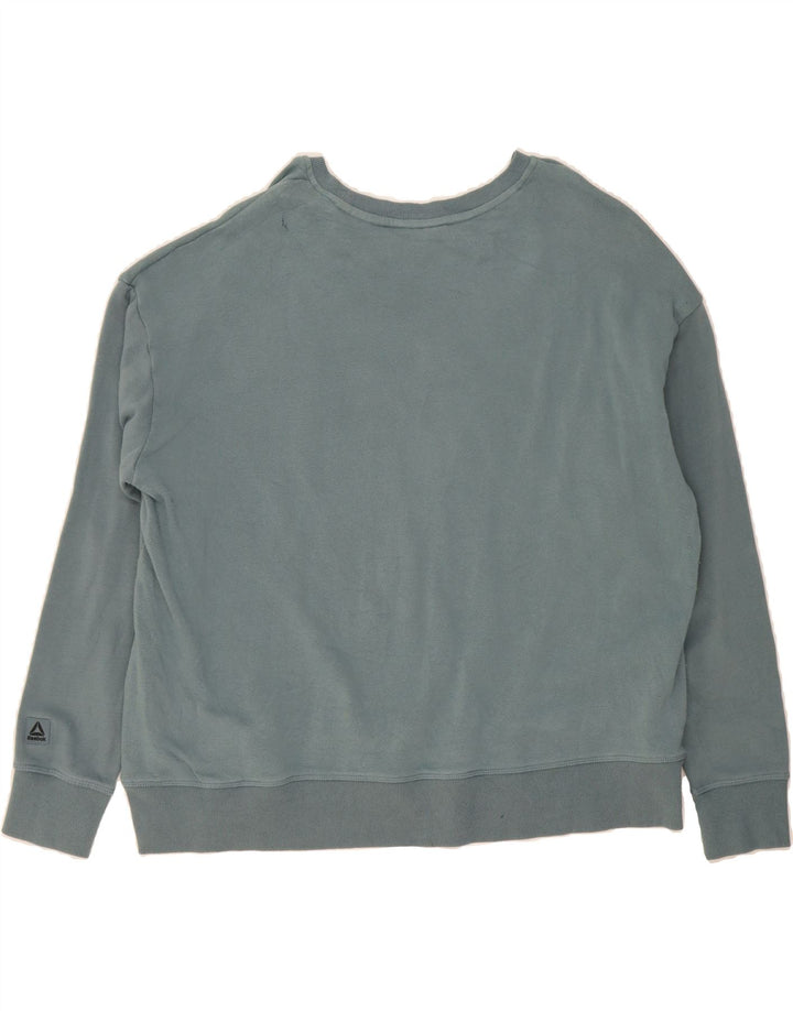 REEBOK Womens Oversized Sweatshirt Jumper UK 18 XL Blue Vintage Reebok and Second-Hand Reebok from Messina Hembry 