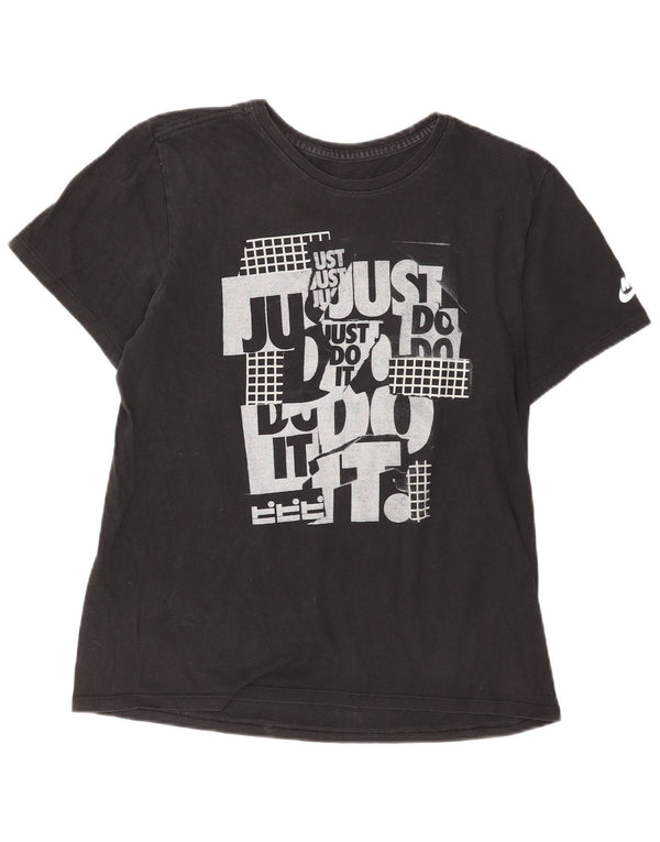 Nike Mens Athletic Cut Graphic T-Shirt Top Medium Black Cotton