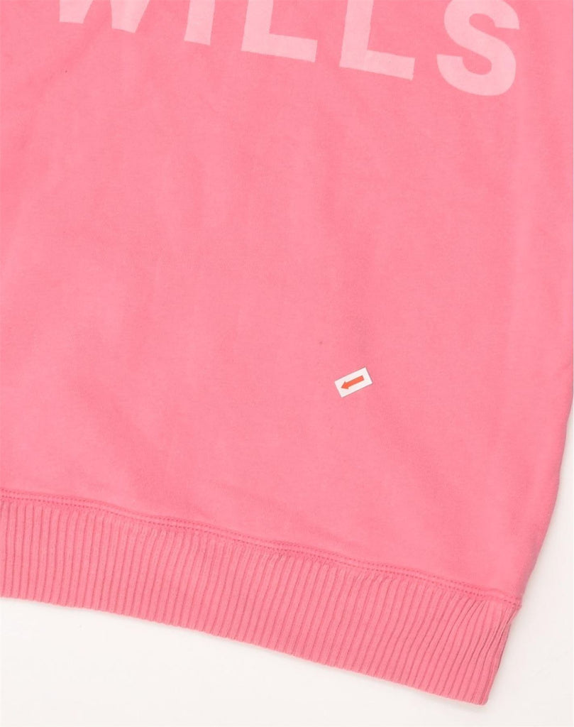 JACK WILLS Womens Graphic Hoodie Jumper UK 10 Small Pink Cotton | Vintage Jack Wills | Thrift | Second-Hand Jack Wills | Used Clothing | Messina Hembry 