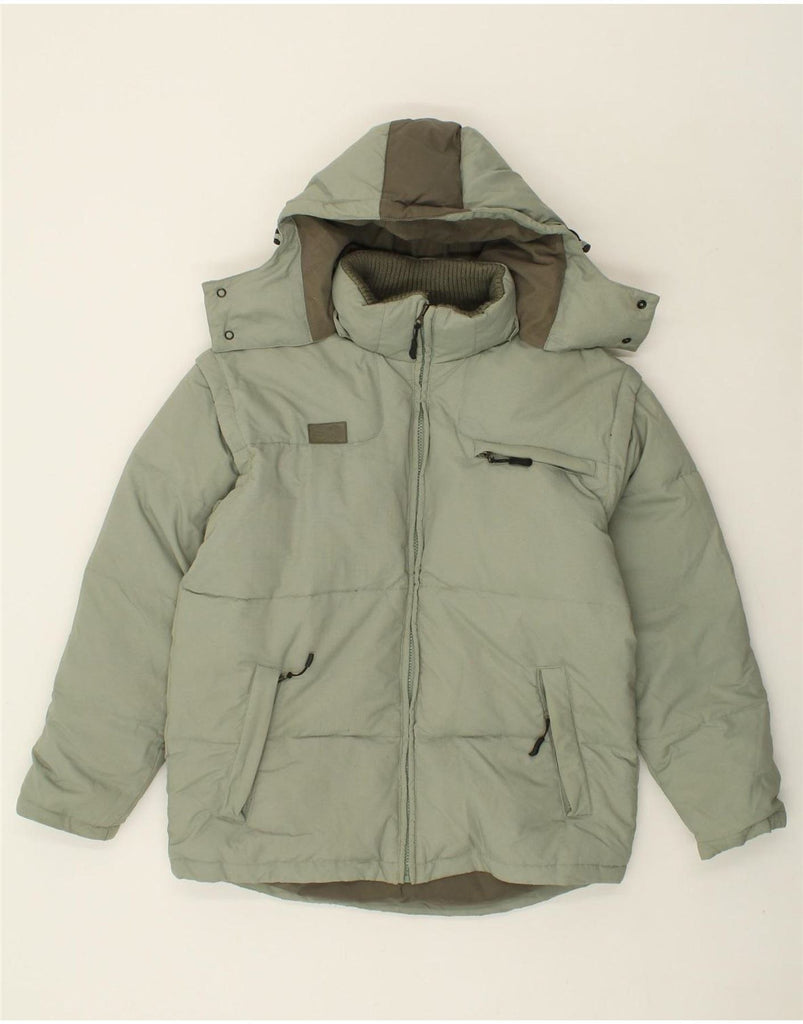 FILA Mens Hooded Padded Jacket UK 36 Small Green Polyamide Vintage Fila and Second-Hand Fila from Messina Hembry 