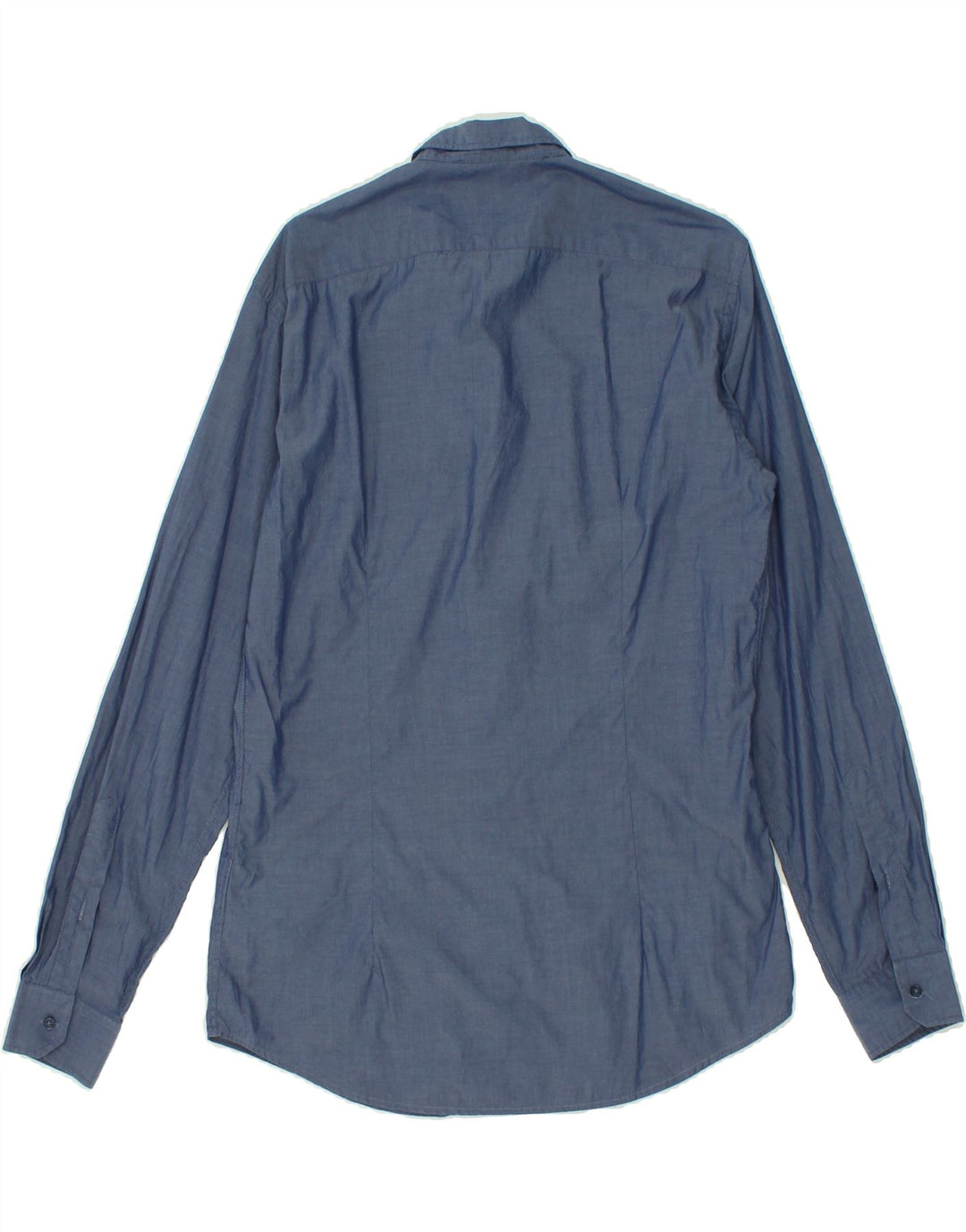 TRUSSARDI Mens Shirt Size 41 Medium Navy Blue Cotton Vintage Trussardi and Second-Hand Trussardi from Messina Hembry 