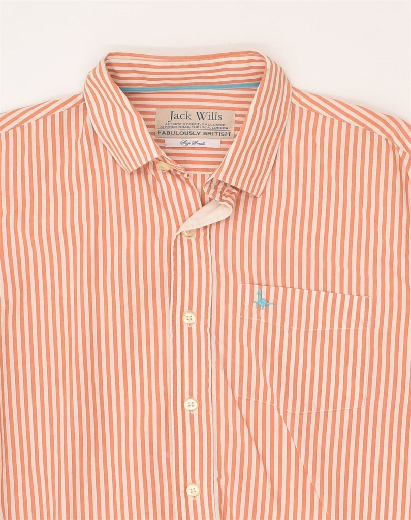 JACK WILLS Mens Shirt Small Orange Pinstripe Cotton | Vintage Jack Wills | Thrift | Second-Hand Jack Wills | Used Clothing | Messina Hembry 