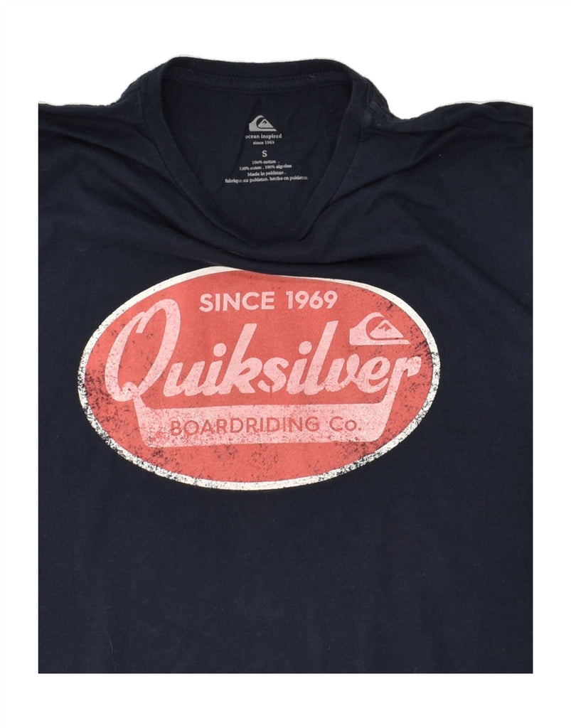 QUIKSILVER Mens Graphic T-Shirt Top Small Navy Blue Cotton | Vintage Quiksilver | Thrift | Second-Hand Quiksilver | Used Clothing | Messina Hembry 