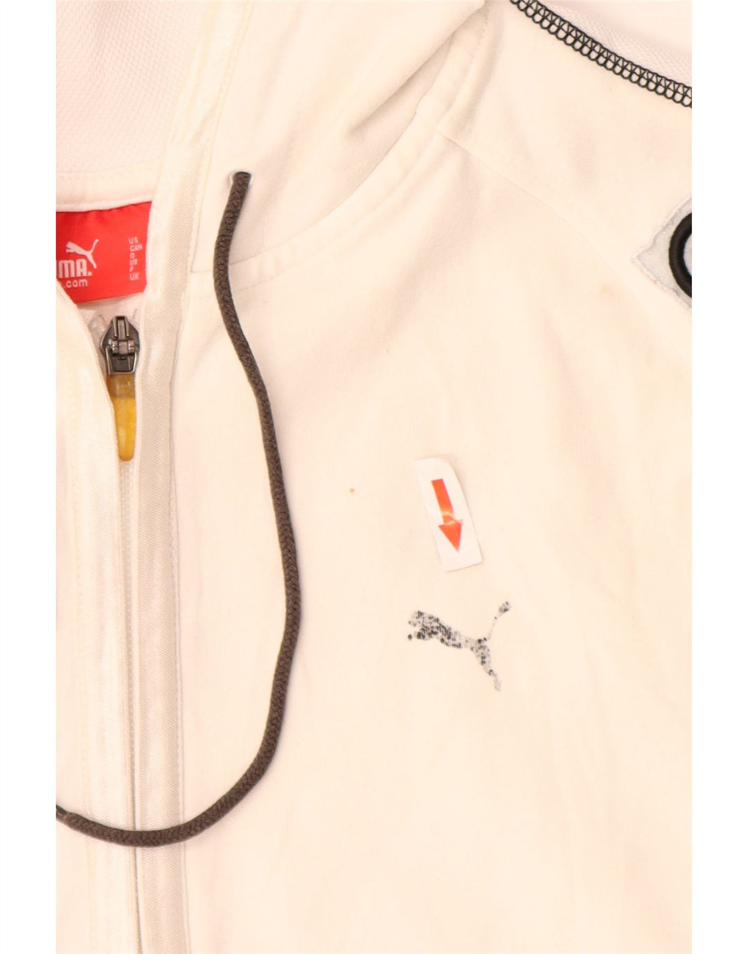 Puma Womens Crop Zip Hoodie Sweater UK 12 Medium  White