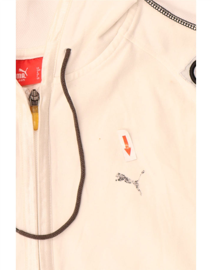 Puma Womens Crop Zip Hoodie Sweater UK 12 Medium  White