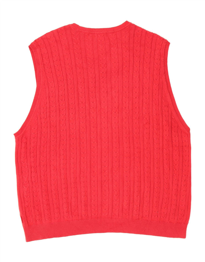 IZOD Mens Vest Tank Top 2XL Red Cotton Vintage Izod and Second-Hand Izod from Messina Hembry 
