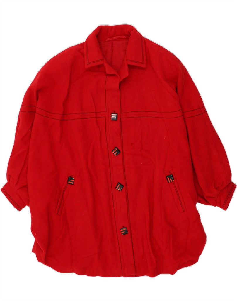 VINTAGE Womens Overcoat UK 20 2XL Red Vintage Vintage and Second-Hand Vintage from Messina Hembry 