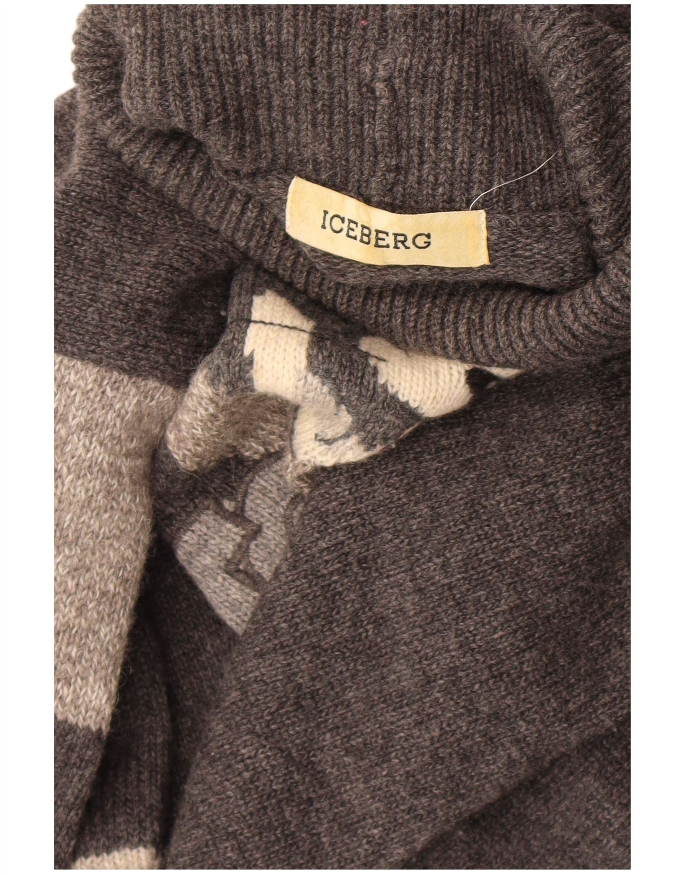 ICEBERG TOM&JERRY タートルネック ワーナー・ブラザース Iceberg Mens Tom and Jerry Roll Neck Jumper Sweater Large Grey