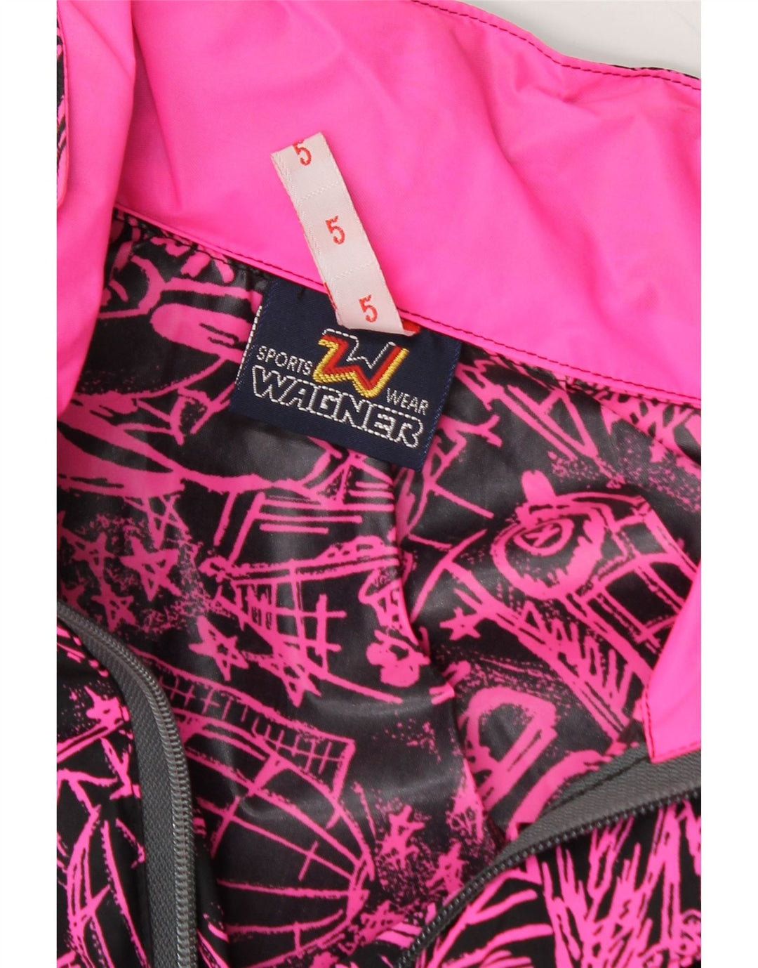 VINTAGE Womens Anorak Jacket UK 16 Large Pink Geometric Polyamide Vintage Vintage and Second-Hand Vintage from Messina Hembry 