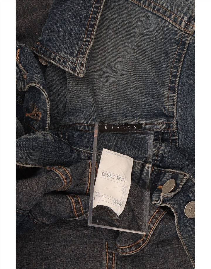 SISLEY Womens Denim Jacket UK 10 Small Blue Cotton Vintage Sisley and Second-Hand Sisley from Messina Hembry 