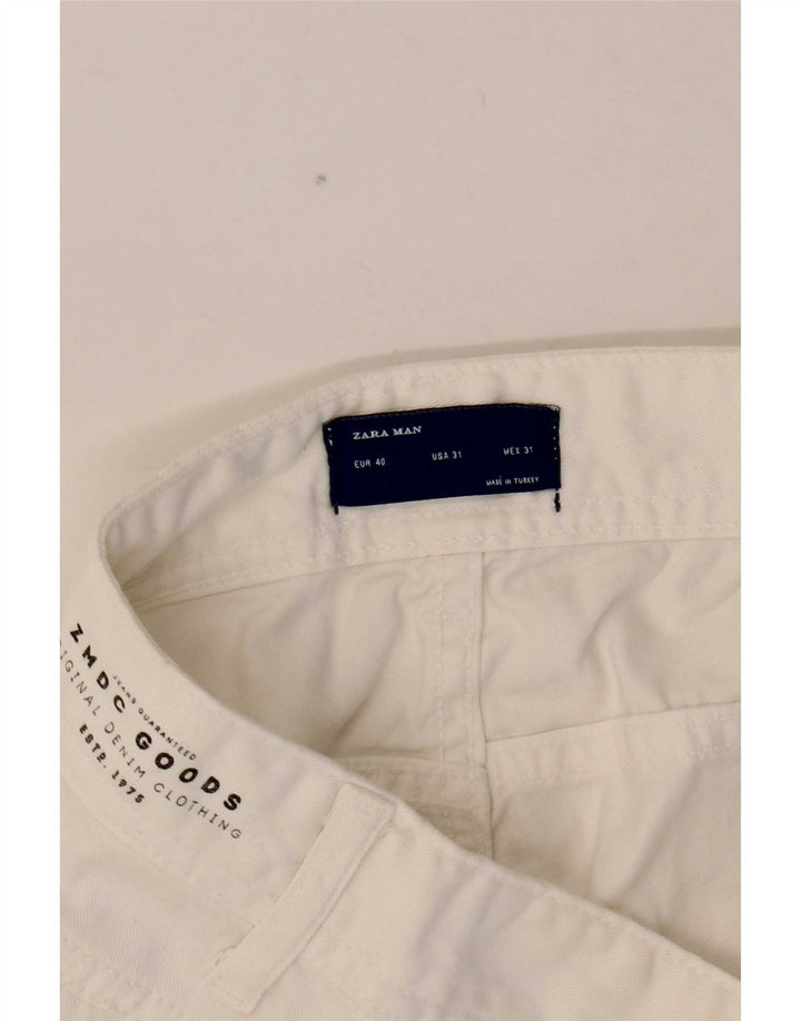 Zara Mens Slim Jeans EU 40 Medium W31 L30 White Cotton