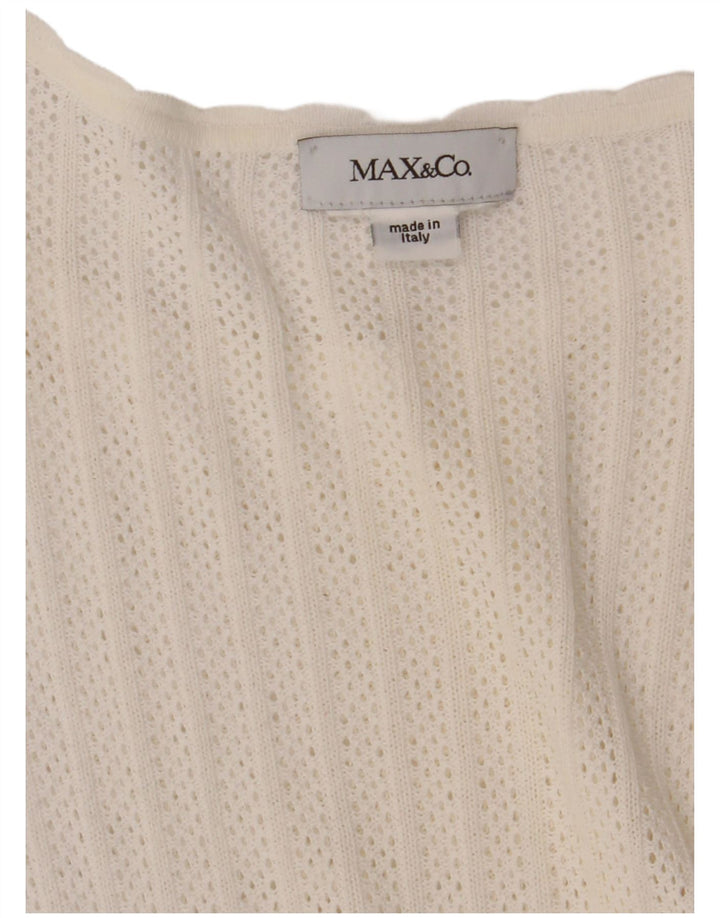 Max & Co. Womens See Through Crochet A-Line Dress UK 10 Small White