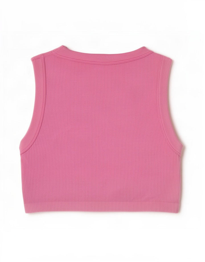 Zara Womens Crop Vest Top UK 12 Medium Pink