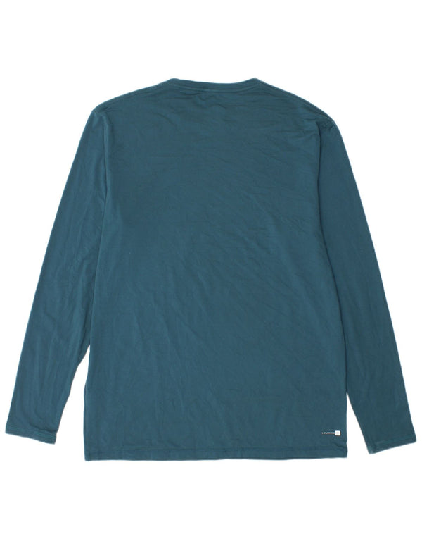 Quiksilver Mens Top Long Sleeve Medium Blue Polyester