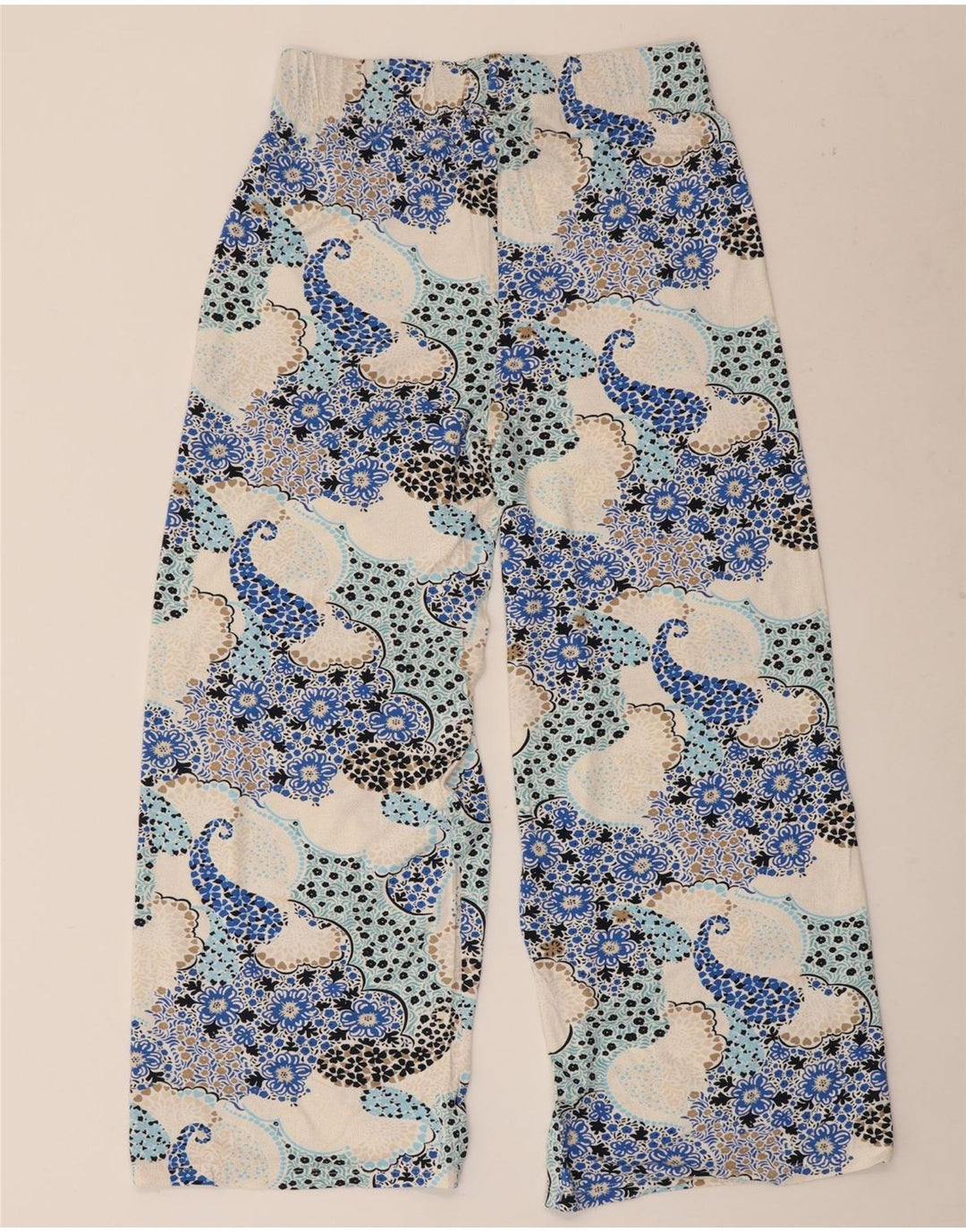 MARKS & SPENCER Womens Crop Casual Trousers UK 12 Medium W32 L25 Blue