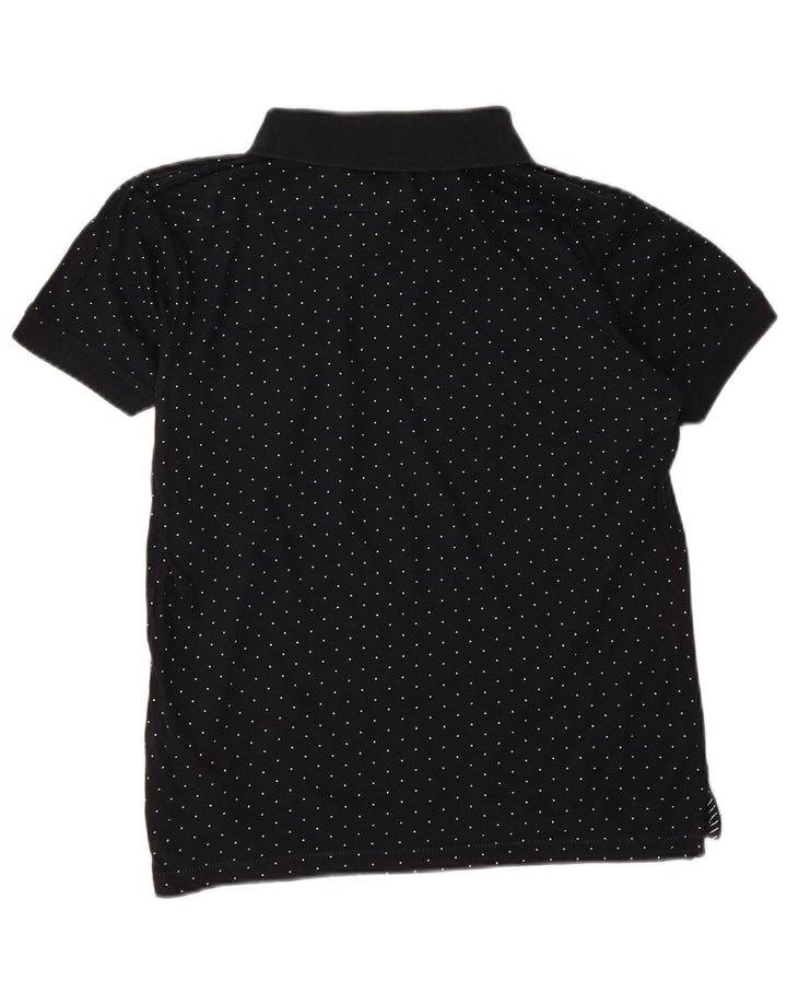 French Connection Mens Polo Shirt Small Black Spotted Cotton