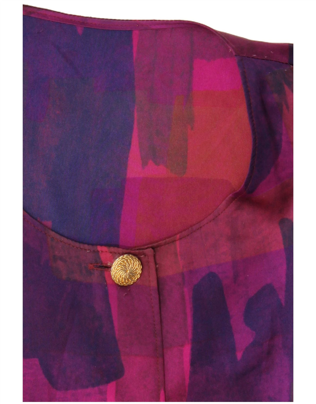 VINTAGE Womens Abstract Pattern 3/4 Sleeve Shirt Blouse UK 18 XL Purple