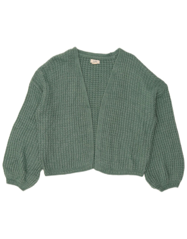 Fat Face Womens Oversized Crop Open Cardigan Sweater UK 12 Medium Green