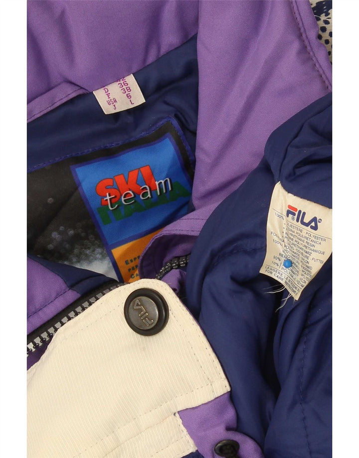 Fila Womens Oversized Ski Jacket IT 42 Medium Multicoloured Colourblock