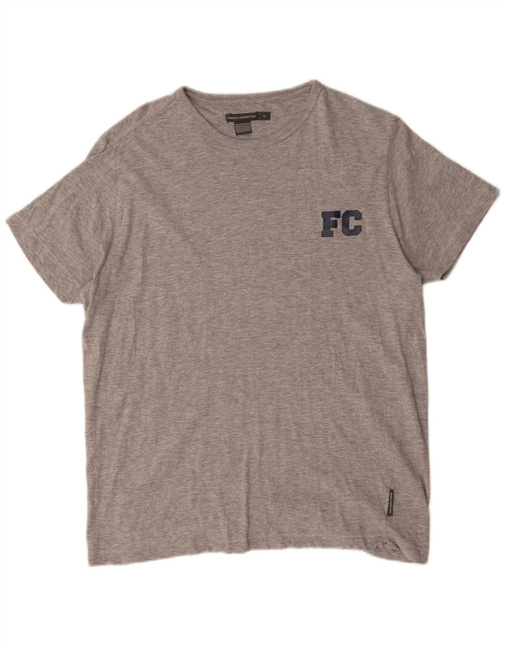 French Connection Mens T-Shirt Top XL Grey Flecked Cotton