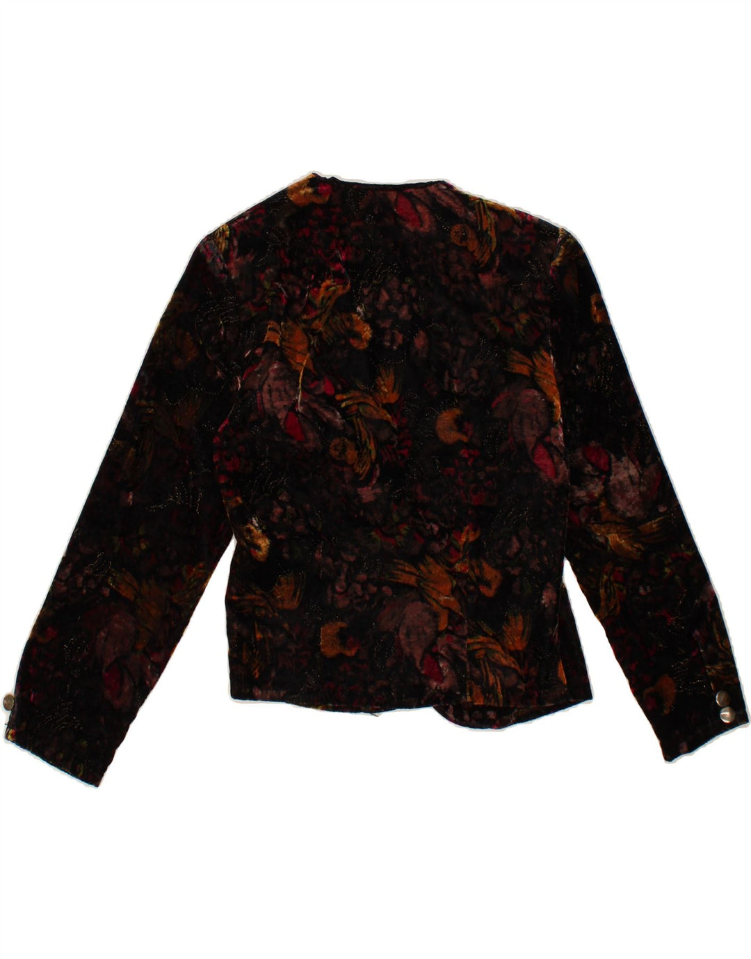 INCOGNITO Womens 1 Button Blazer Jacket EU 36 Small Black Floral Acetate Vintage Incognito and Second-Hand Incognito from Messina Hembry 