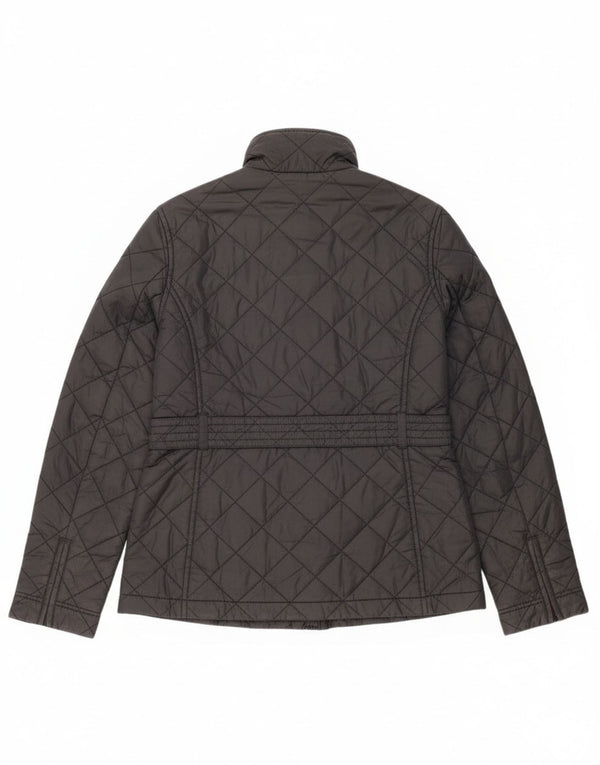 Jack Wills Womens Quilted Jacket UK 14 Large Black Nylon