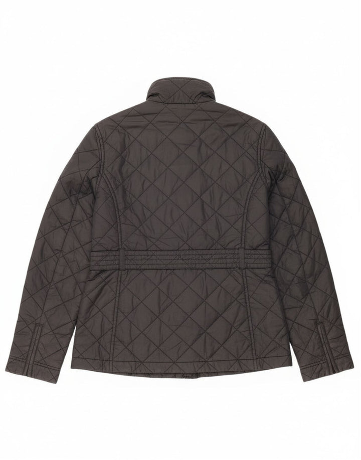 Jack Wills Womens Quilted Jacket UK 14 Large Black Nylon