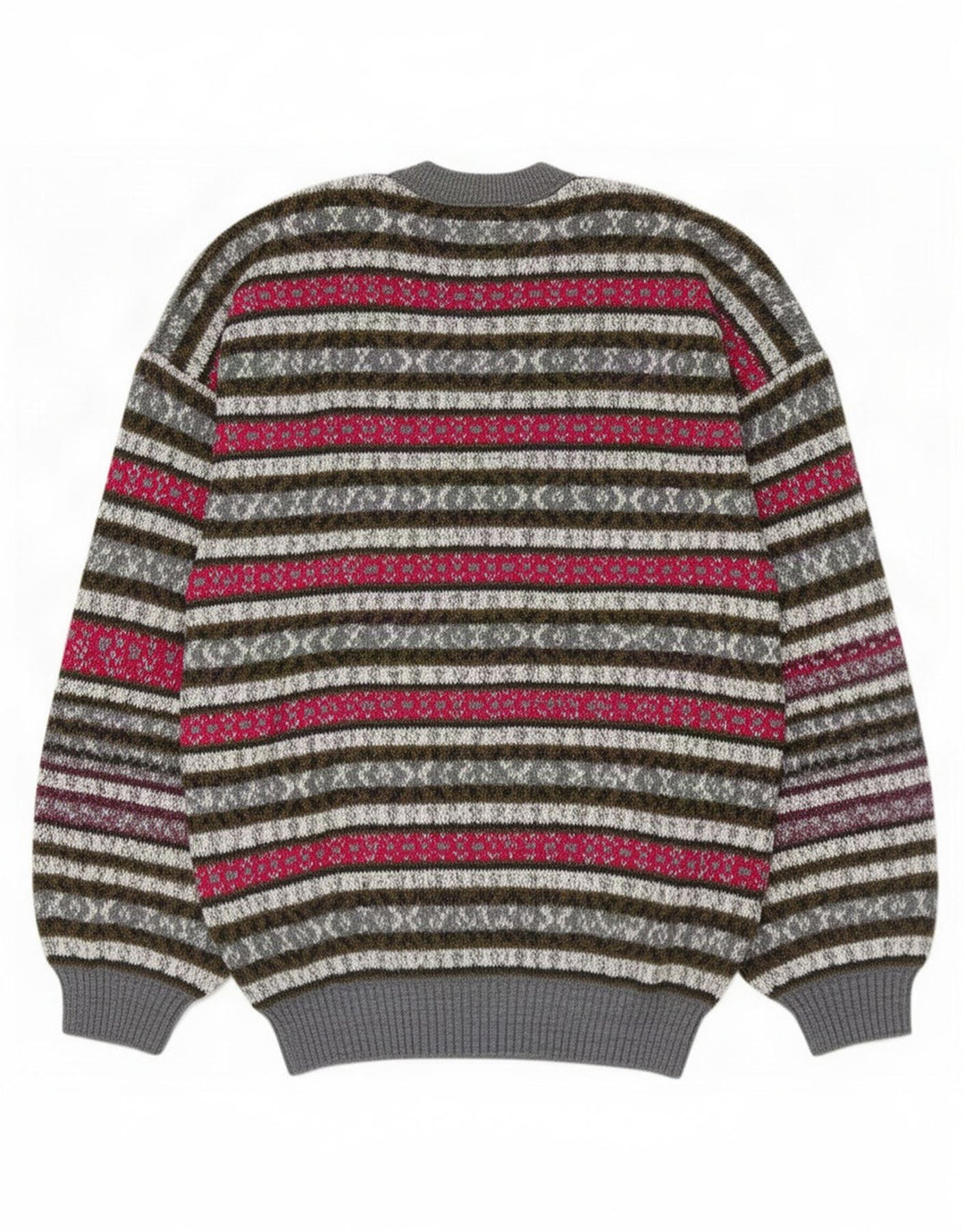 Vintage Mens Crew Neck Jumper Sweater Medium Multicoloured Fair Isle Wool