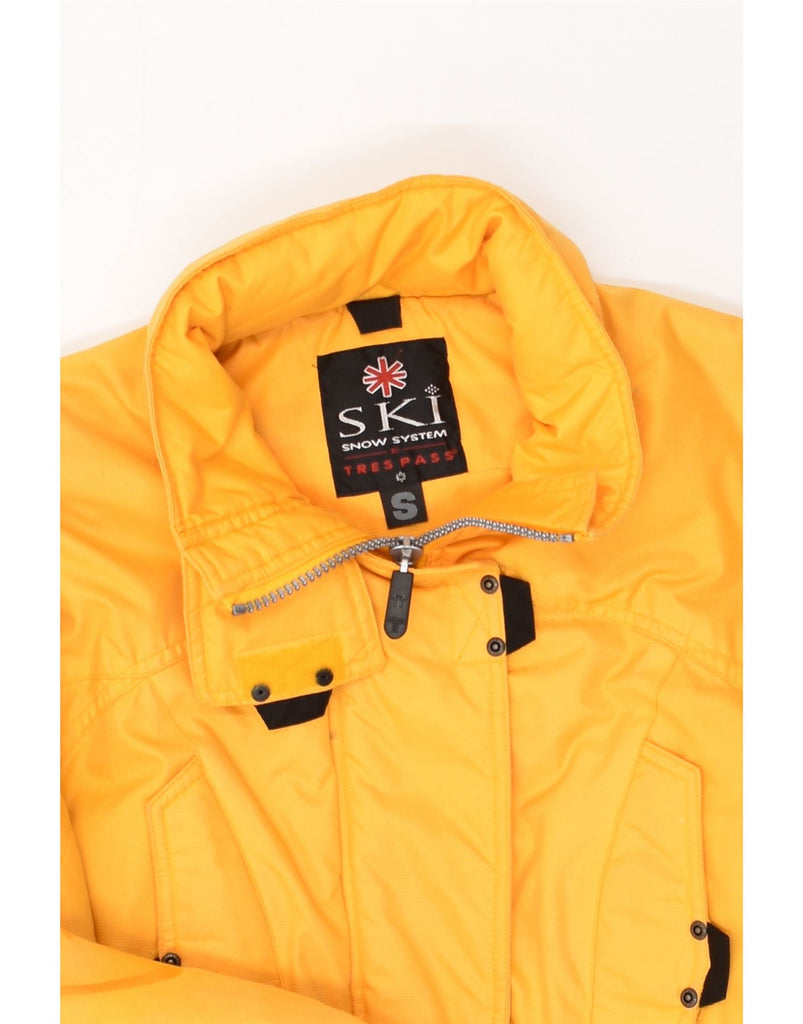 TRESPASS Womens Loose Fit Hooded Ski Jacket UK 10 Small Yellow Polyamide | Vintage Trespass | Thrift | Second-Hand Trespass | Used Clothing | Messina Hembry 