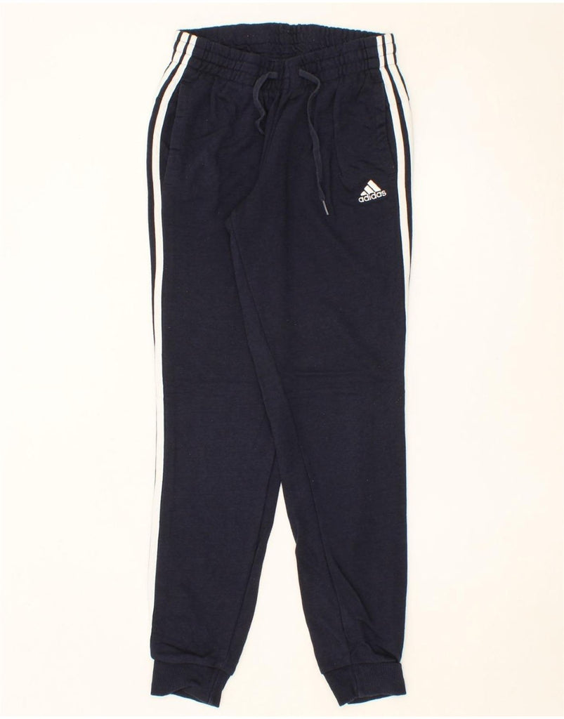 ADIDAS Womens Tracksuit Trousers Joggers UK 8/10 Small  Navy Blue Cotton Vintage Adidas and Second-Hand Adidas from Messina Hembry 