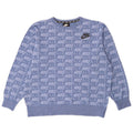 NIKE Womens Graphic Oversized Sweatshirt Jumper UK 14 Medium Blue Cotton