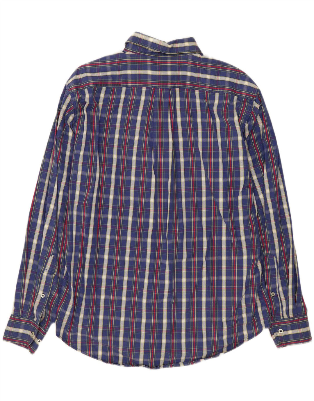 Benetton Mens Shirt Small Navy Blue Check