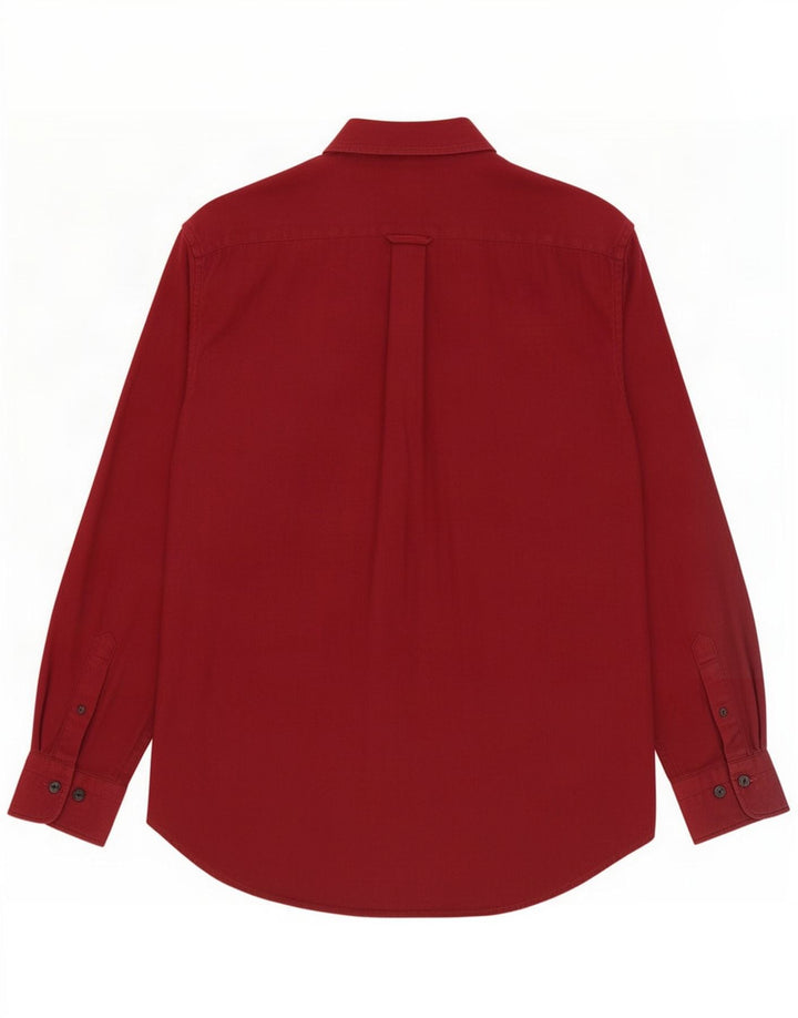 Gant Mens Regular Shirt Medium Burgundy Herringbone Cotton