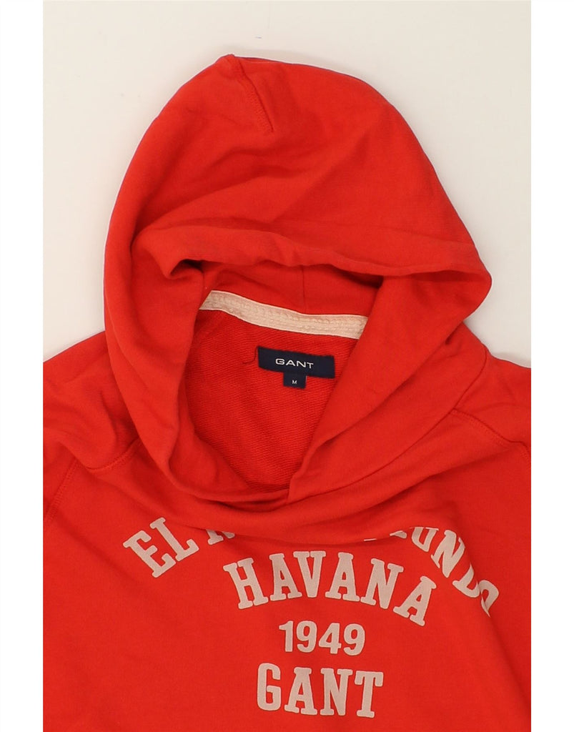 GANT Mens Graphic Hoodie Jumper Medium Red Cotton | Vintage Gant | Thrift | Second-Hand Gant | Used Clothing | Messina Hembry 