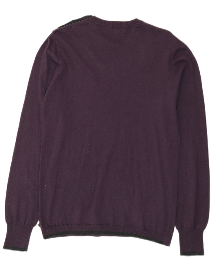 Paul Smith Mens Crew Neck Jumper Sweater Small Purple Cotton